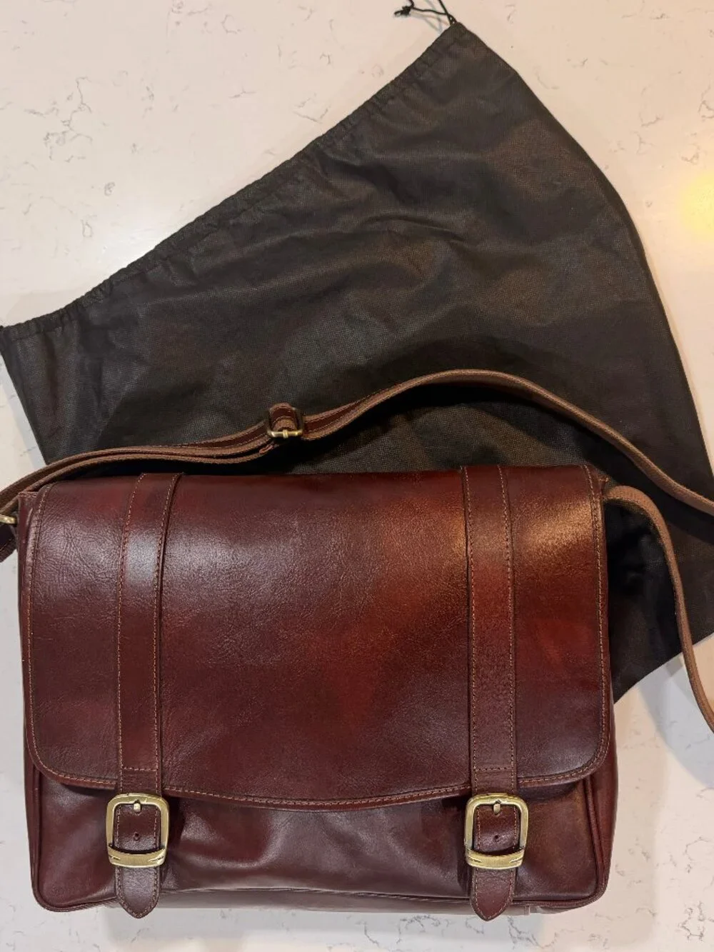 Lucaldo Made in Italy Brown Leather Messenger / Laptop Bag - Never Used 🤎